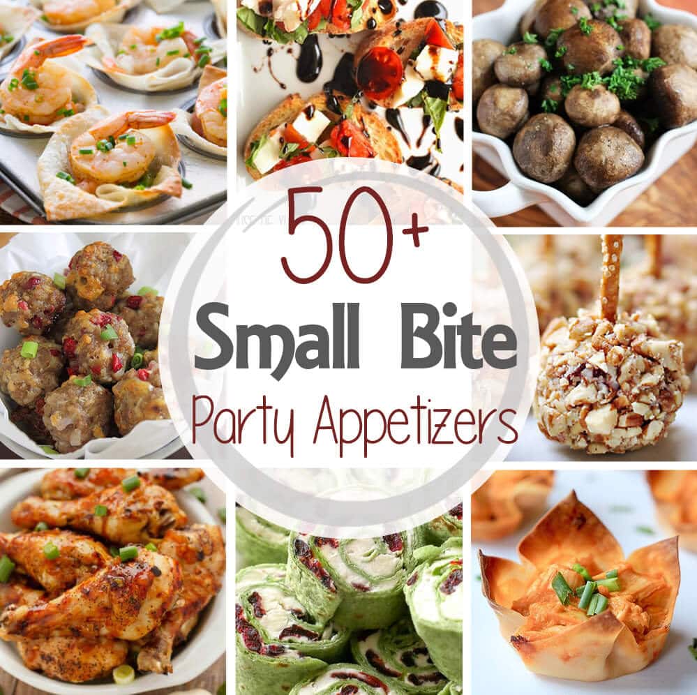 Get ready for holiday parties and New Year's Eve by making small bite appetizers. This round up has more than 50 recipes from the best bloggers! All of these recipes are party favorites in their home during the holiday season.