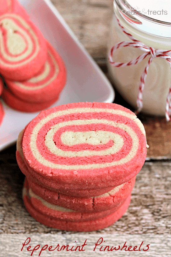 Peppermint Pinwheels ~ Festive Pinwheel Shaped Cookies flavored with Peppermint!