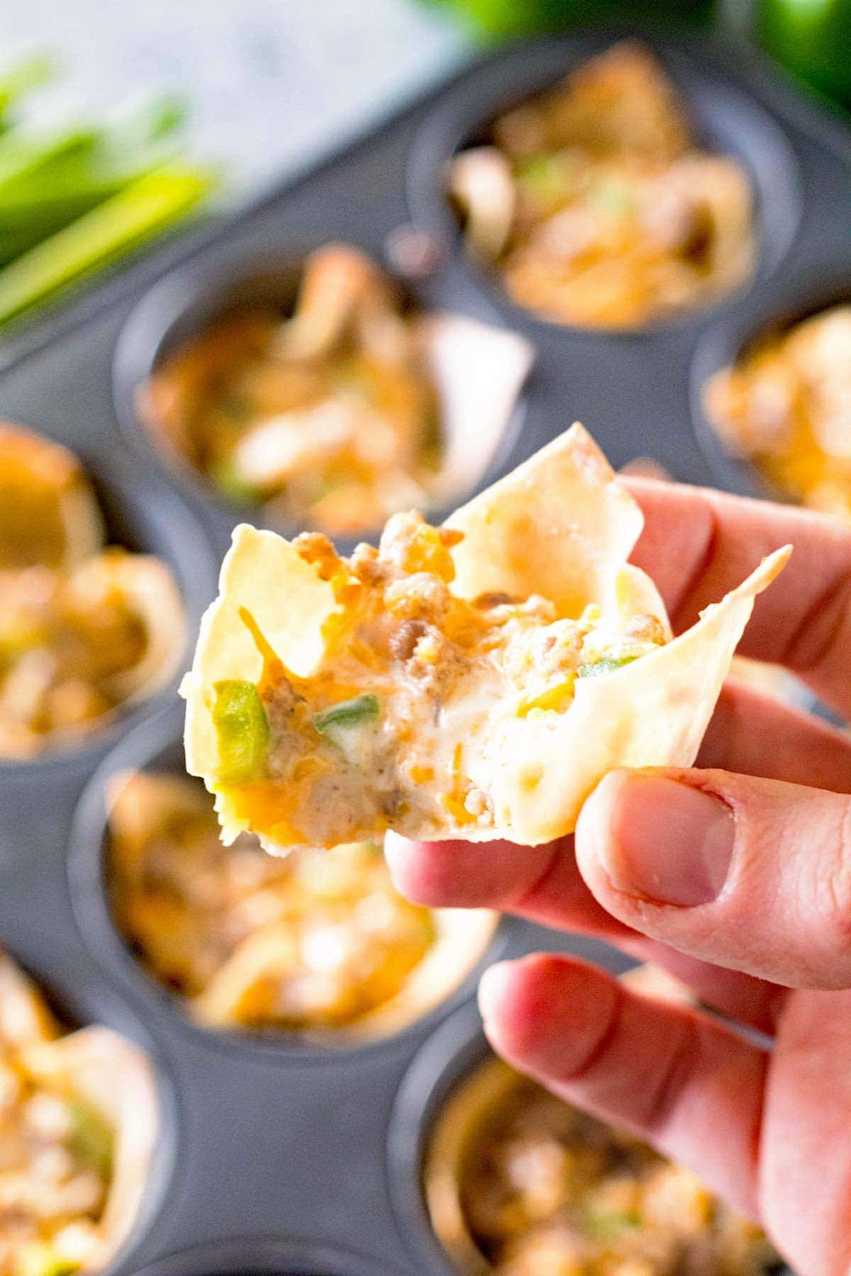 Green Pepper Sausage Wontons are perfect party appetizers
