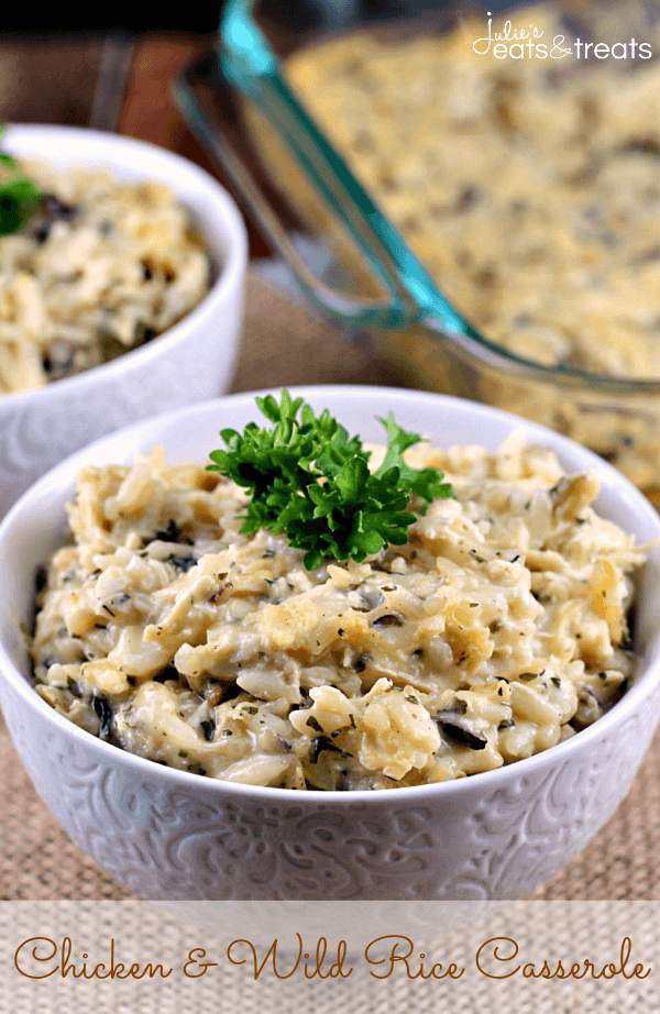 Chicken Wild Rice Casserole ~ Quick and Easy Weeknight Meal! Comfort food at it's best!