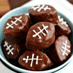 Blue bowl of football scotcheroo bars