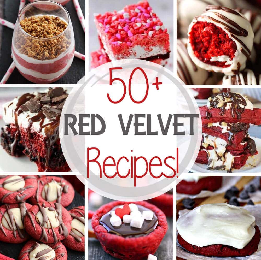 50 of the Best Red Velvet Recipes in one place from all of your Favorite Bloggers! Everything from cupcakes and donuts to milkshakes and pretzels!