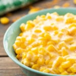 Creamed Corn in blue bowl