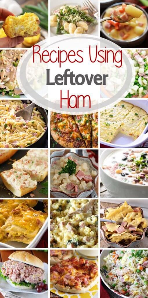 Collage of leftover ham recipes