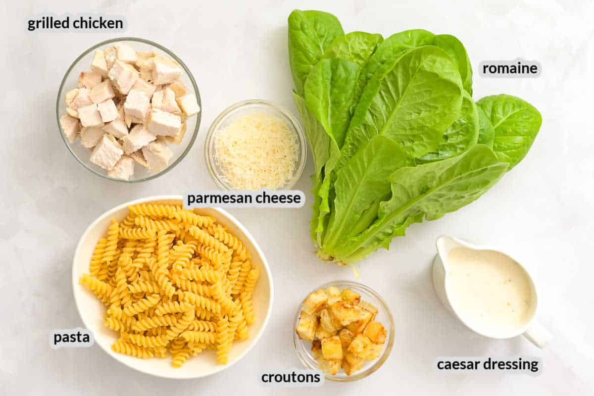 Caesar Pasta Salad Ingredients