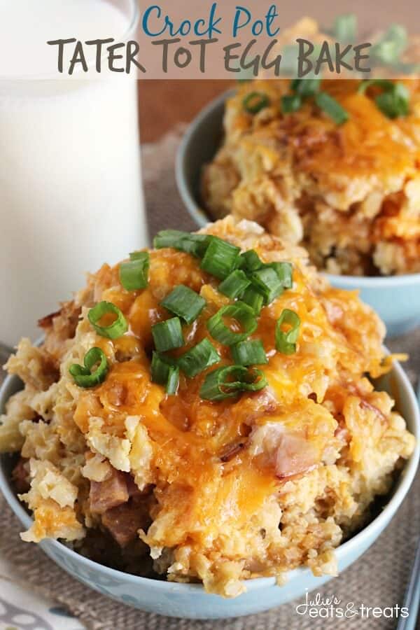 Tater Tot Egg Bake | 17 Christmas Crock Pot Recipes For A Memorable Time With Your Family