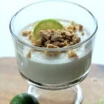 Key Lime Panna Cotta ~ Dessert never tasted so good with this guilt free treat made with coconut milk and finished off with crunchy Graham Crackers.