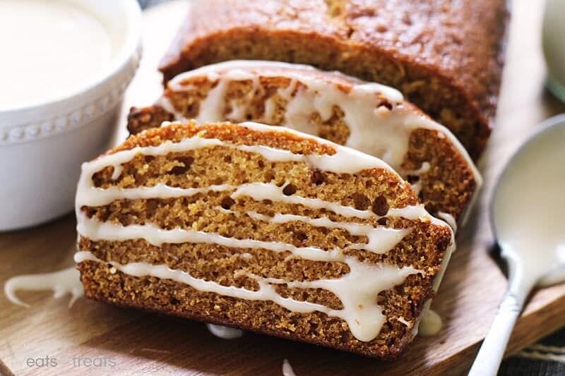 Pumpkin Bread with Caramel Glaze ~ The Perfect Pumpkin Bread Topped with a To-Die-For Caramel Glaze!