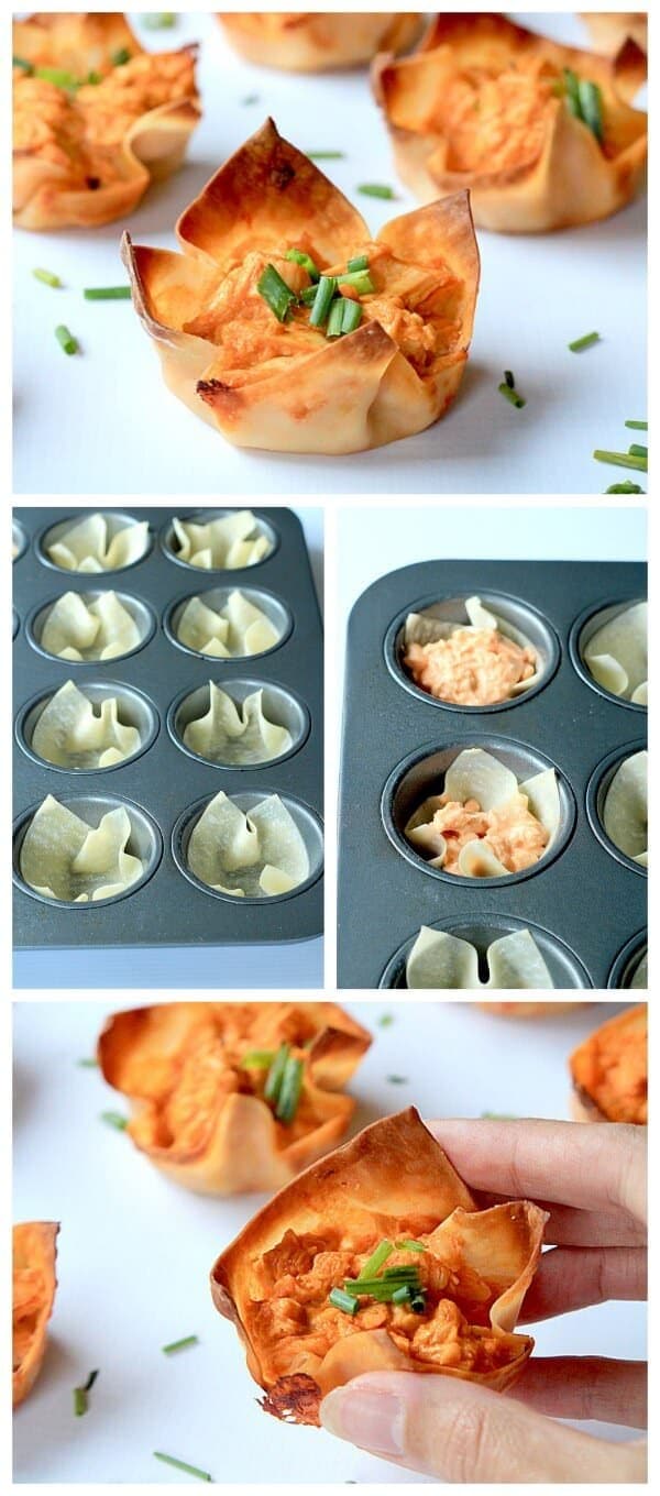 Skinny Buffalo Chicken Wonton Cups_2