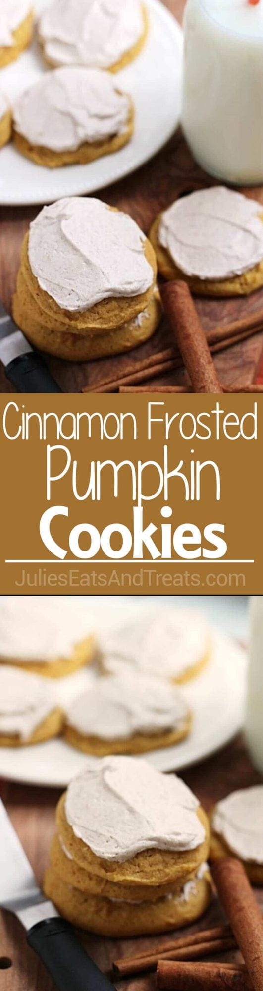 Cinnamon Frosted Pumpkin Cookies - Julie's Eats & Treats