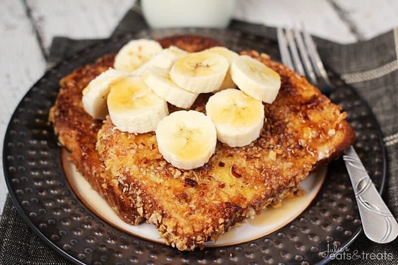 Crunchy Pecan Banana French Toast Landscape