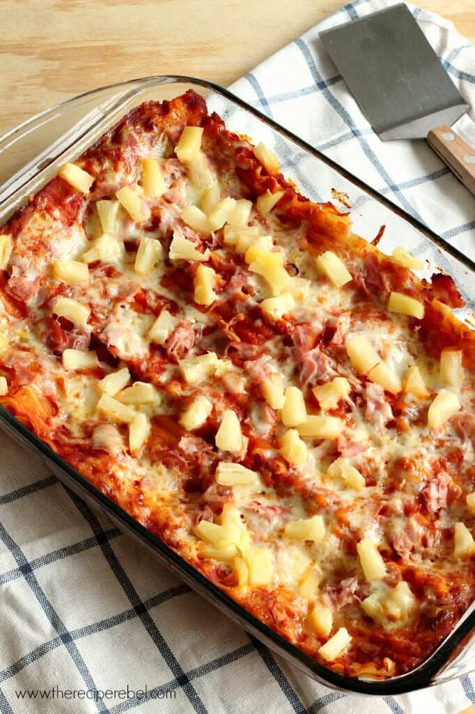 Hawaiian Lasagna -- a super simple and comforting 5 ingredient supper!