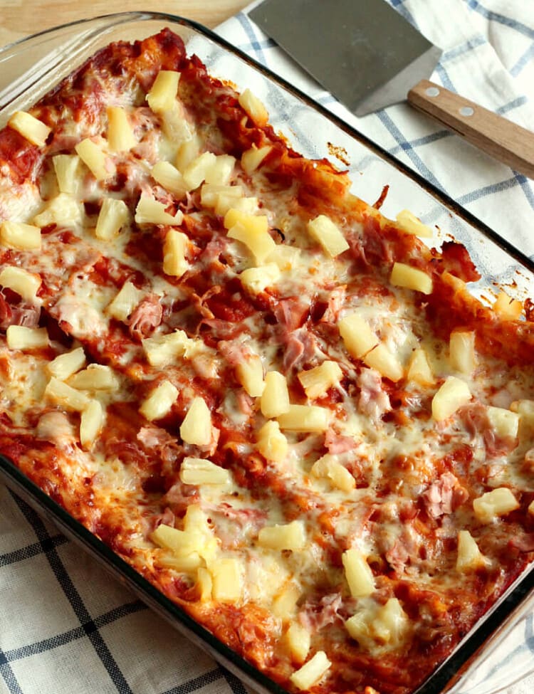 Hawaiian Lasagna -- a super simple and comforting 5 ingredient supper!