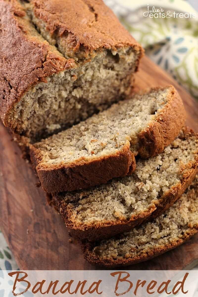 Banana Bread ~ Easy, Traditional Banana Bread Stuffed with Bananas and Deliciously Perfect!