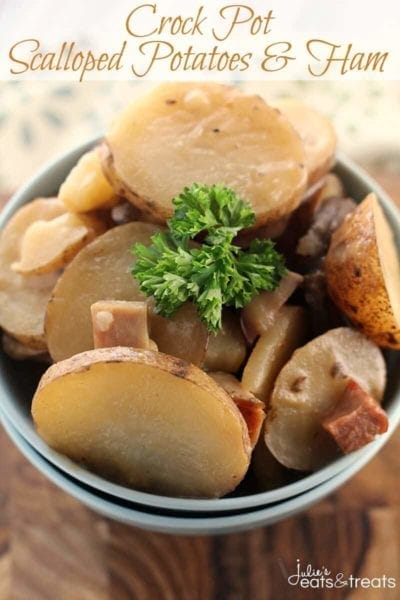 Crock Pot Scalloped Potatoes Ham ~ Simple, Delicious Scalloped Potatoes & Ham Made in the Slow Cooker!