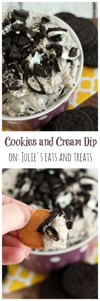 Cookies and Cream Dip ~ Quick, Easy Sweet Dip that's loaded with Oreos!