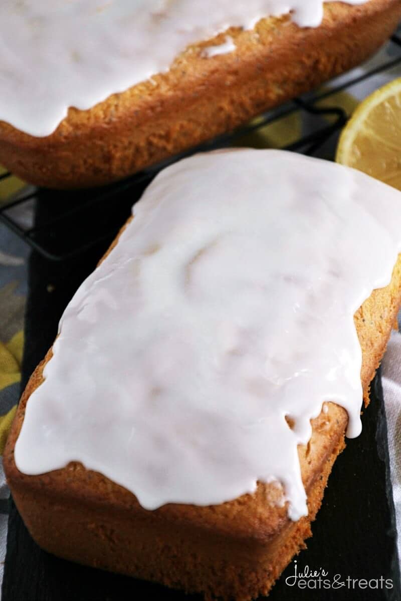 Glazed Lemon Poppy Seed Bread ~ Quick & Easy Lemon Bread with Poppy Seeds! Topped off with a Delicious Lemon Glaze!