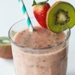Strawberry Kiwi Smoothie ~ Packed with Vitamin C, Fiber, Potassium, antioxidants, all kinds of good stuff; plus it's dairy and sugar free!