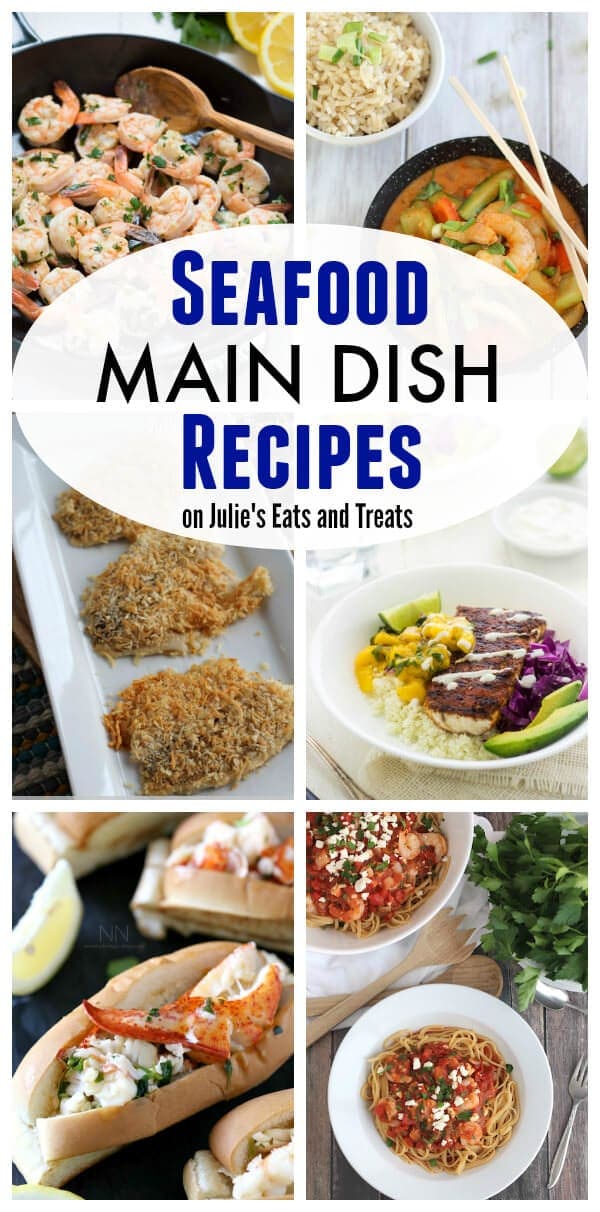 Seafood Main Dish Recipes on Julie's Eats and Treats including shrimp, salmond, tilapia and more!