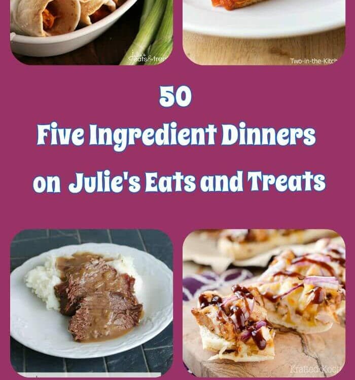 50 fantastic dinner ideas that only call for 5 ingredients! You know you can handle a recipe that only has 5 ingredients! Quick, Easy and Satisfying Dinner Recipes!
