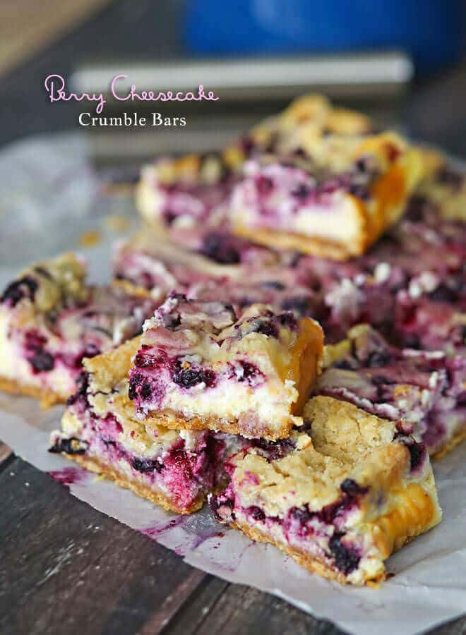 Berry Cheesecake Crumble Bars ~ Packed full of berry cheesecake goodness, these are definitely one of our favorite Yummy Bar Recipes! A Quick, Easy & Delicious Treat for your entire Family!