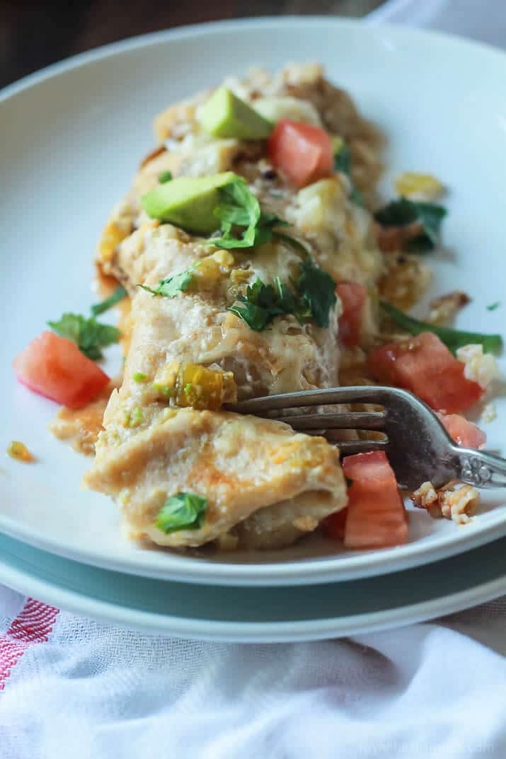 Chicken Enchiladas with Creamy Green Chili Sauce - Julie&amp;#39;s Eats &amp; Treats