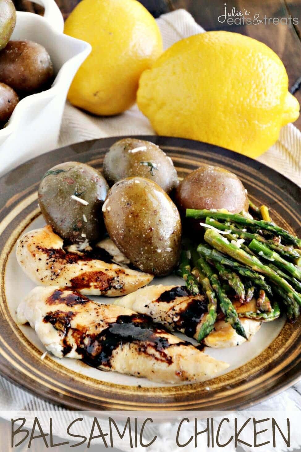 Balsamic Chicken ~ Chicken Tenders Seasoned and then Drizzled with a Tangy Balsamic Glaze!