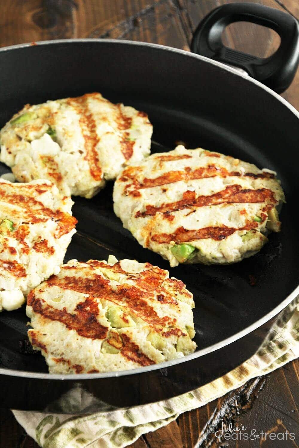 Chicken Avocado Burger with Chipotle Yogurt Sauce ~ Chicken Burger Stuffed with Avocado, Garlic, Feta Cheese and Drizzled with a Delicious Chipotle Yogurt Sauce!