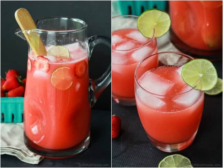 A fresh Strawberry Limeade made with 5 ingredients and done in 5 minutes - its a must this summer!