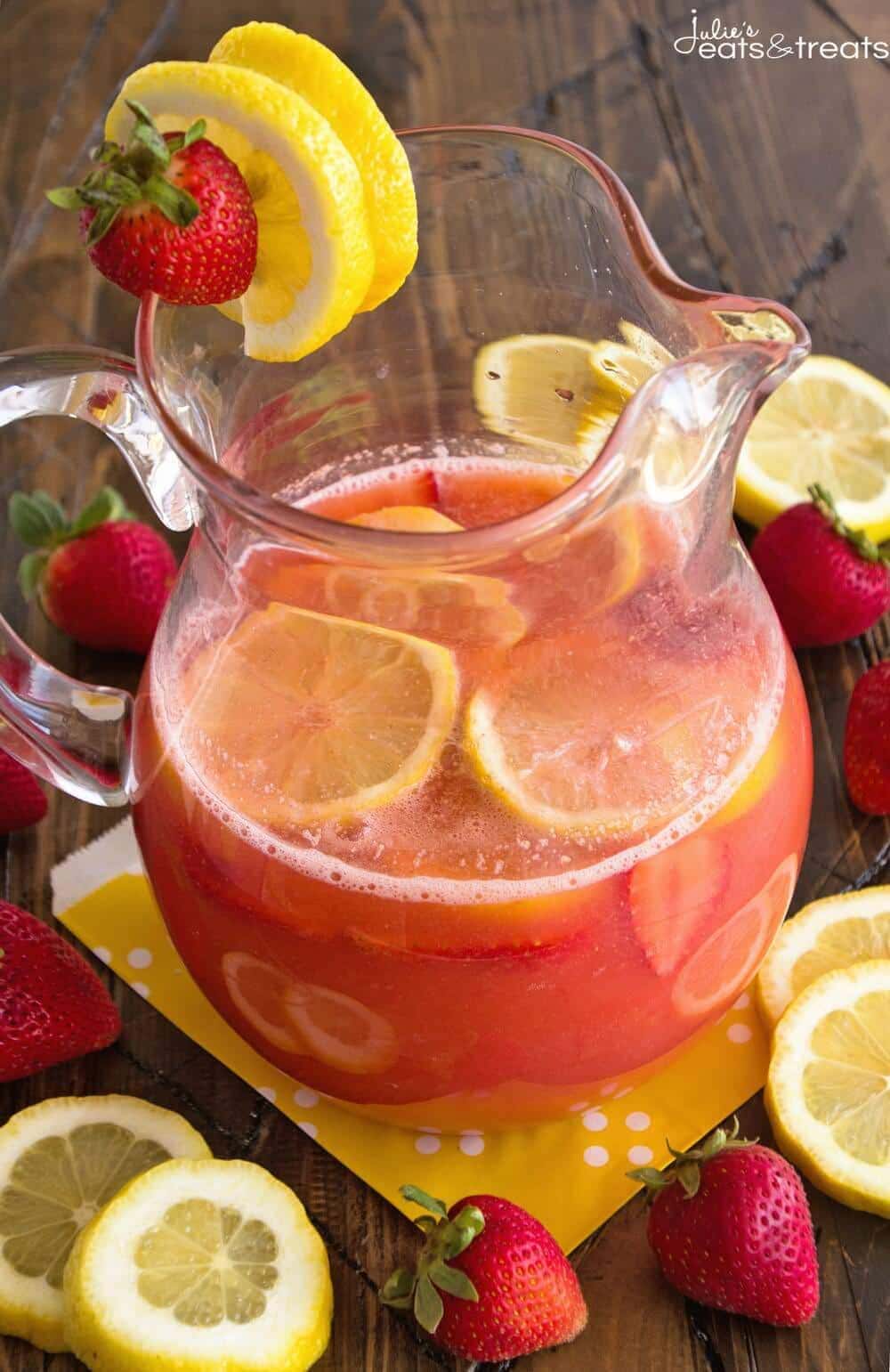 Skinny Spiked Strawberry Lemonade ~ Delicious Strawberry Lemonade Recipe Sweetened with Truvia and Spiked with Strawberry Lemonade Vodka!