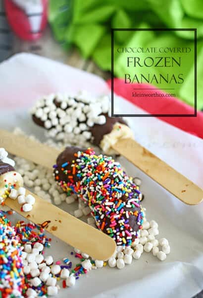 Chocolate Covered Frozen Bananas