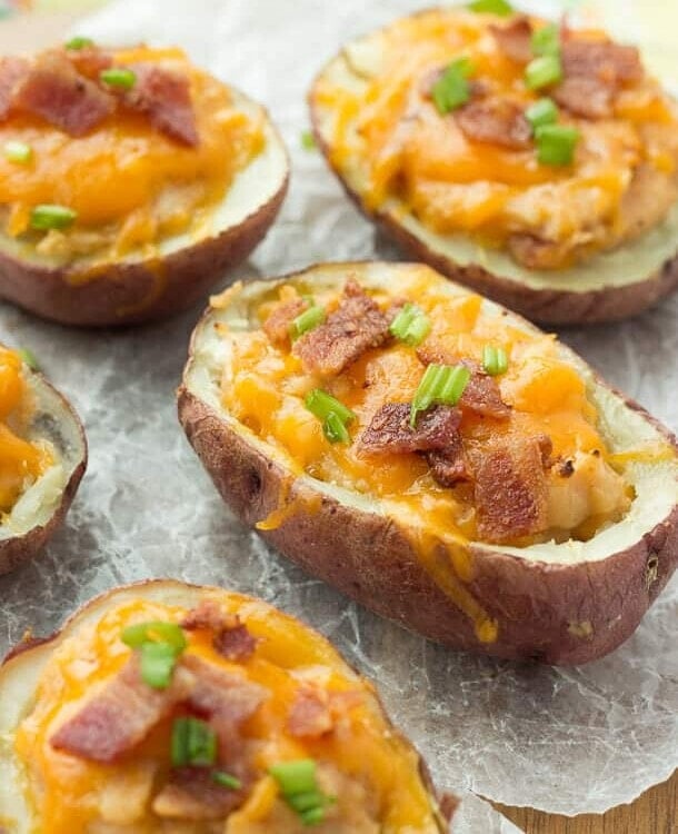 Grilled BBQ Bacon Twice Baked Potatoes - Julie's Eats & Treats