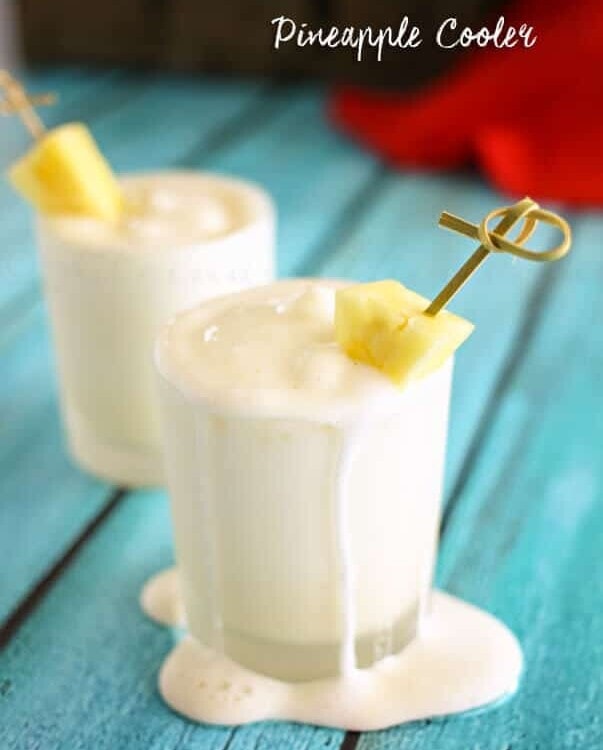Pineapple Cooler ~ Cool, Sweet & Creamy Dessert Drink Recipe Perfect for Hot Summer Days!