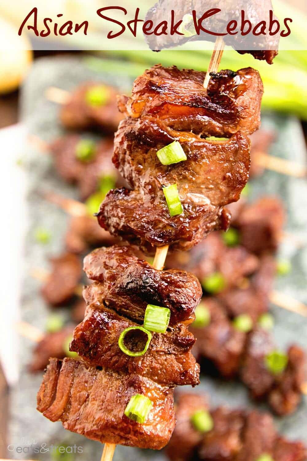 Asian Steak Kebabs ~ Tender, Juicy Steak Bites in a Delicious Asian Marinade! The Perfect Quick & Easy Recipe to Fire Up the Grill With! 