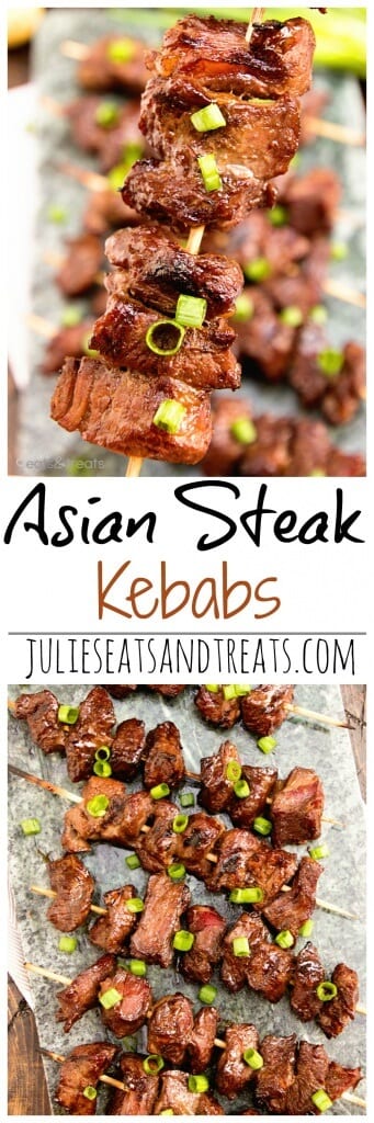 Asian Steak Kebabs ~ Tender, Juicy Steak Bites in a Delicious Asian Marinade! The Perfect Quick & Easy Recipe to Fire Up the Grill With!