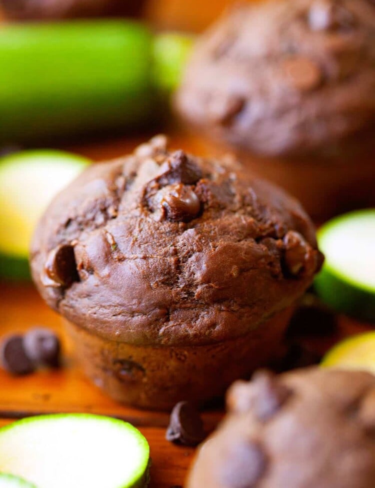 Double Chocolate Zucchini Muffins – Moist, Quick and Easy Muffin Recipe! Loaded with chocolate and the very best way to sneak vegetables into your diet!