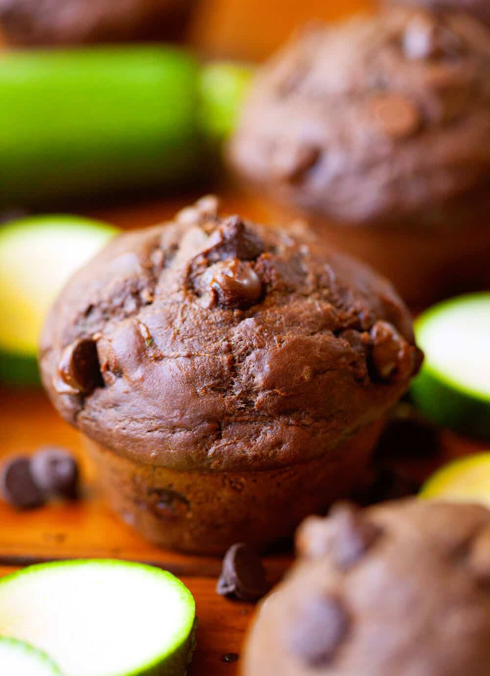 Double Chocolate Zucchini Muffins – Moist, Quick and Easy Muffin Recipe! Loaded with chocolate and the very best way to sneak vegetables into your diet!