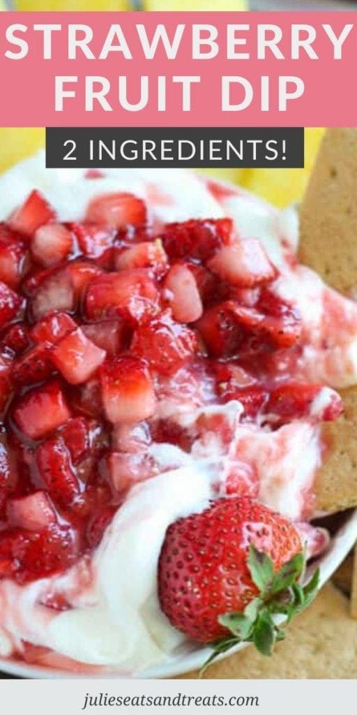 Strawberry Fruit Dip with graham crackers on the side