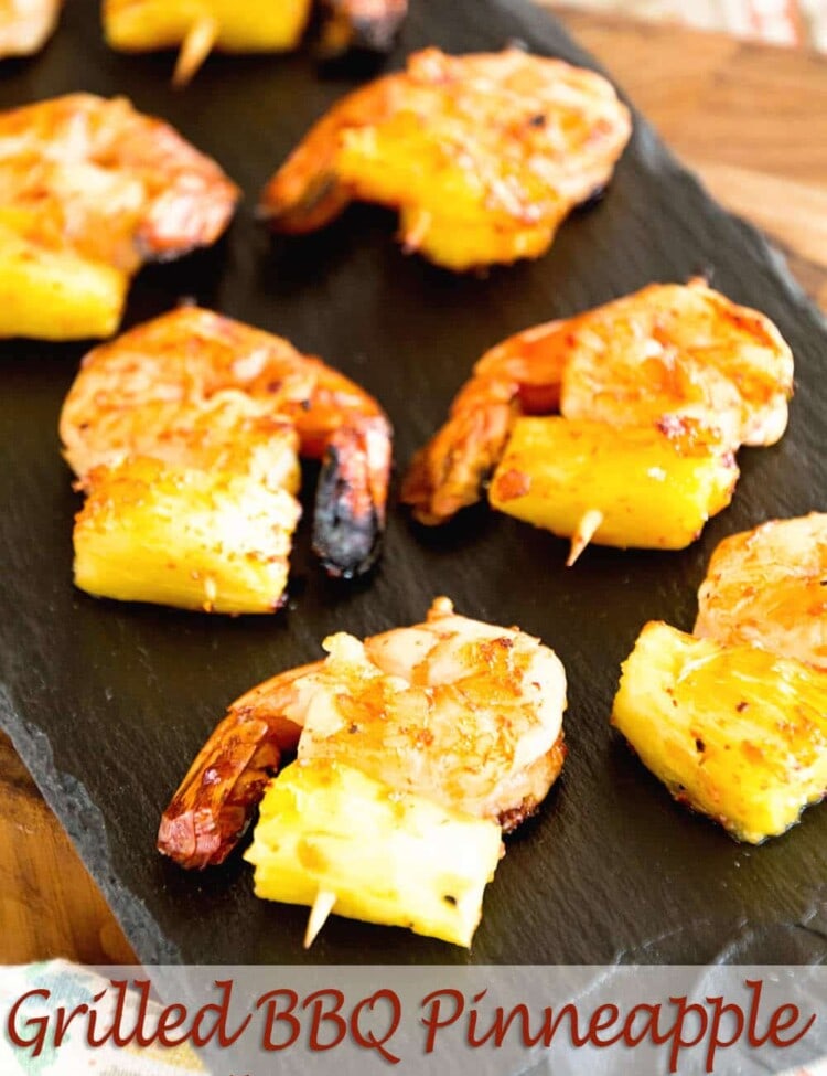 Grilled BBQ Pineapple Shrimp Bites ~ Delicious, Grilled Pineapple and Shrimp Bites Seasoned with BBQ Seasoning and Sauce then Grilled to Perfection!