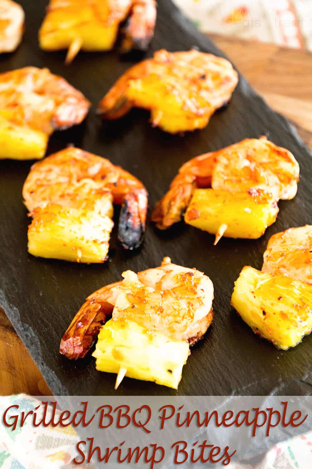 Grilled BBQ Pineapple Shrimp Bites ~ Delicious, Grilled Pineapple and Shrimp Bites Seasoned with BBQ Seasoning and Sauce then Grilled to Perfection!