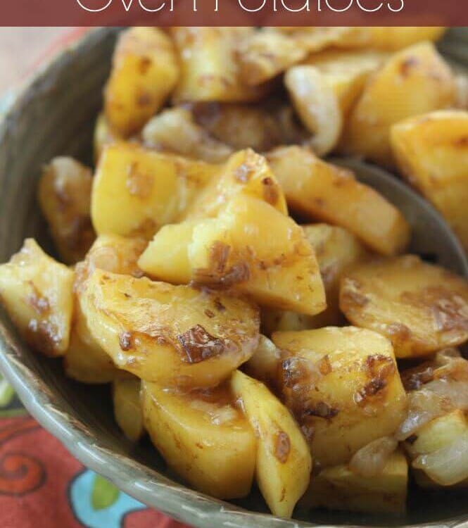 A bowl of french onion oven potatoes