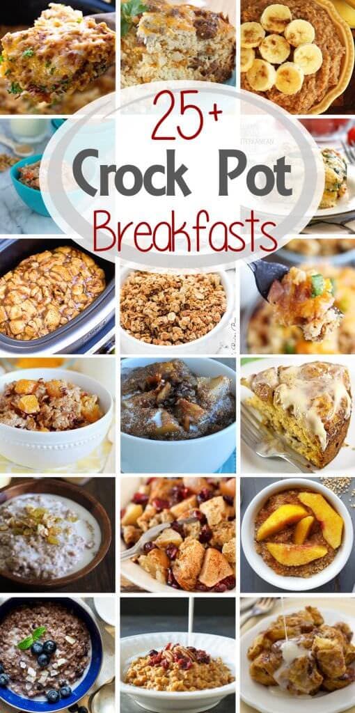 25+ Breakfast Crock Pot Recipes ~ Everything from cinnamon rolls, breakfast casseroles, oatmeal and a whole bunch of other amazing things all made in your Crock Pot!