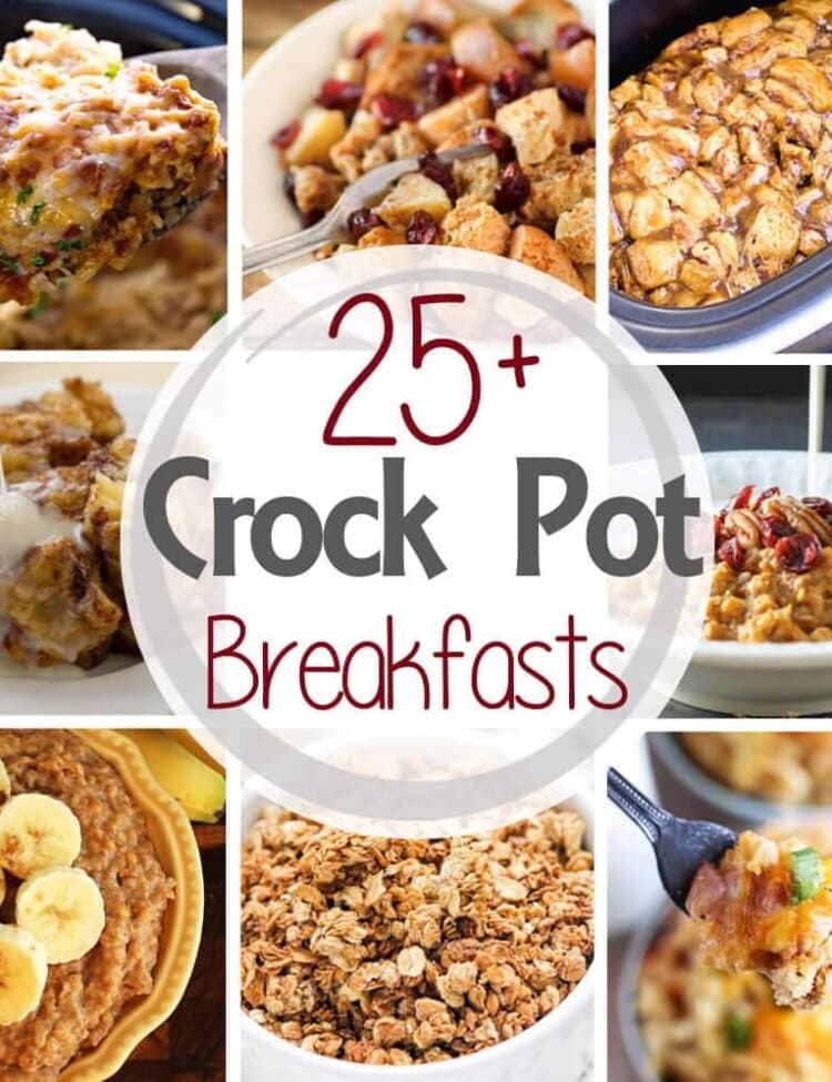 25+ Breakfast Crock Pot Recipes ~ Everything from cinnamon rolls, breakfast casseroles, oatmeal and a whole bunch of other amazing things all made in your Crock Pot!