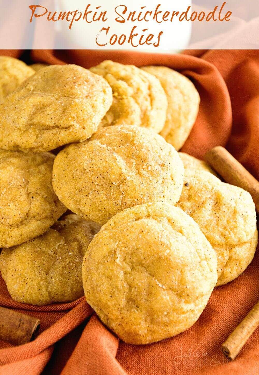 Pumpkin Snickerdoodle Cookies Recipe ~ Soft, Delicious Pumpkin Cookies Rolled in Cinnamon Sugar! The perfect fall treat!