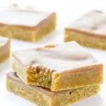 Pumpkin Spice latte blondies on a white surface