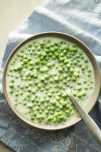 These Creamed Peas come together quickly and so easily -- the perfect holiday side dish!