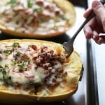 Stuffed Lasagna Spaghetti Squash Recipe ~ The Healthiest Lasagna You'll Ever Eat! Tender Spaghetti Squash Stuffed with Lasagna Filling!