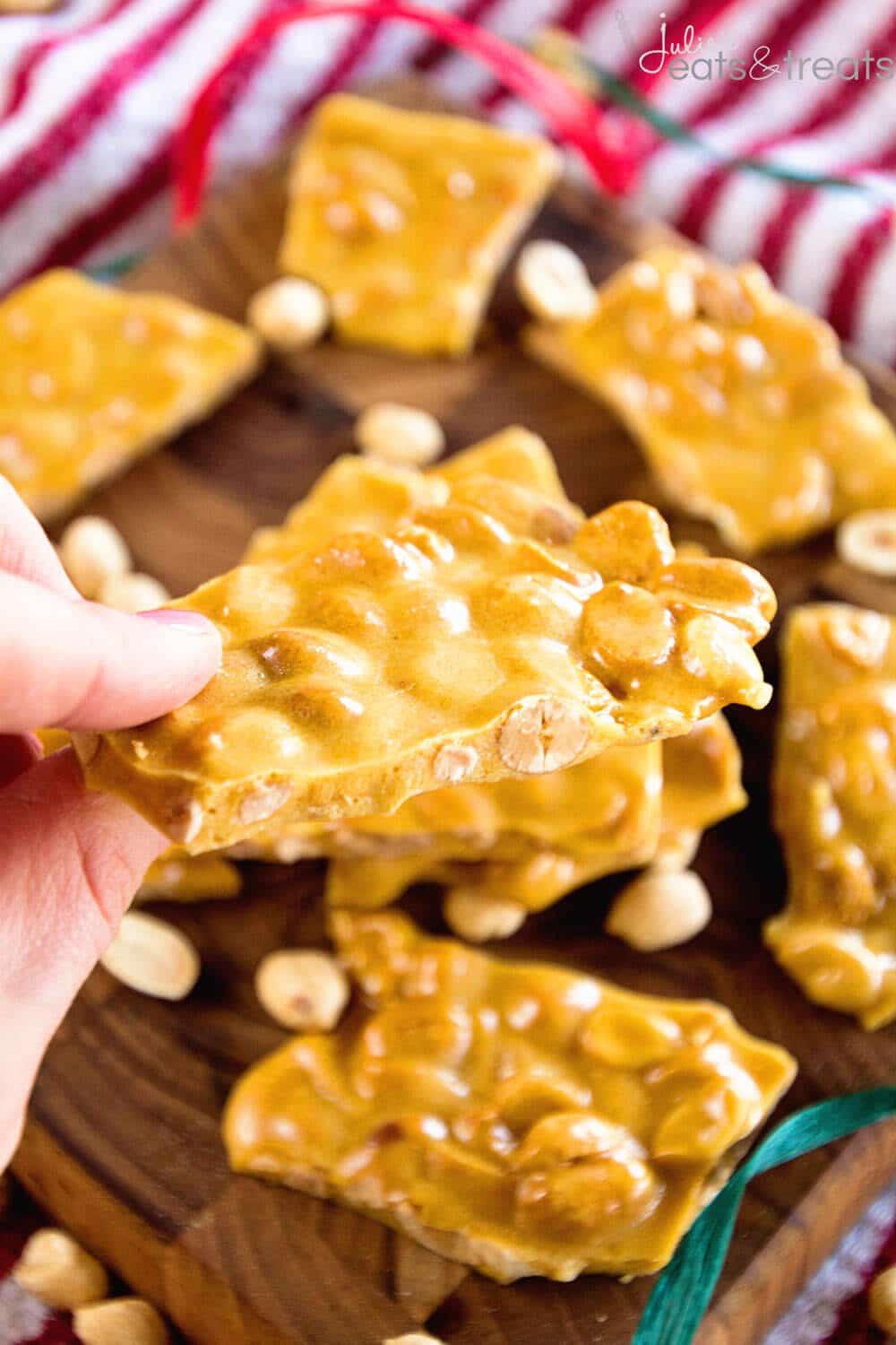 Microwave Peanut Brittle Recipe ~ Quick and Easy Christmas Treat that's Made in your Microwave! This Sweet is perfect for Goodie Trays!