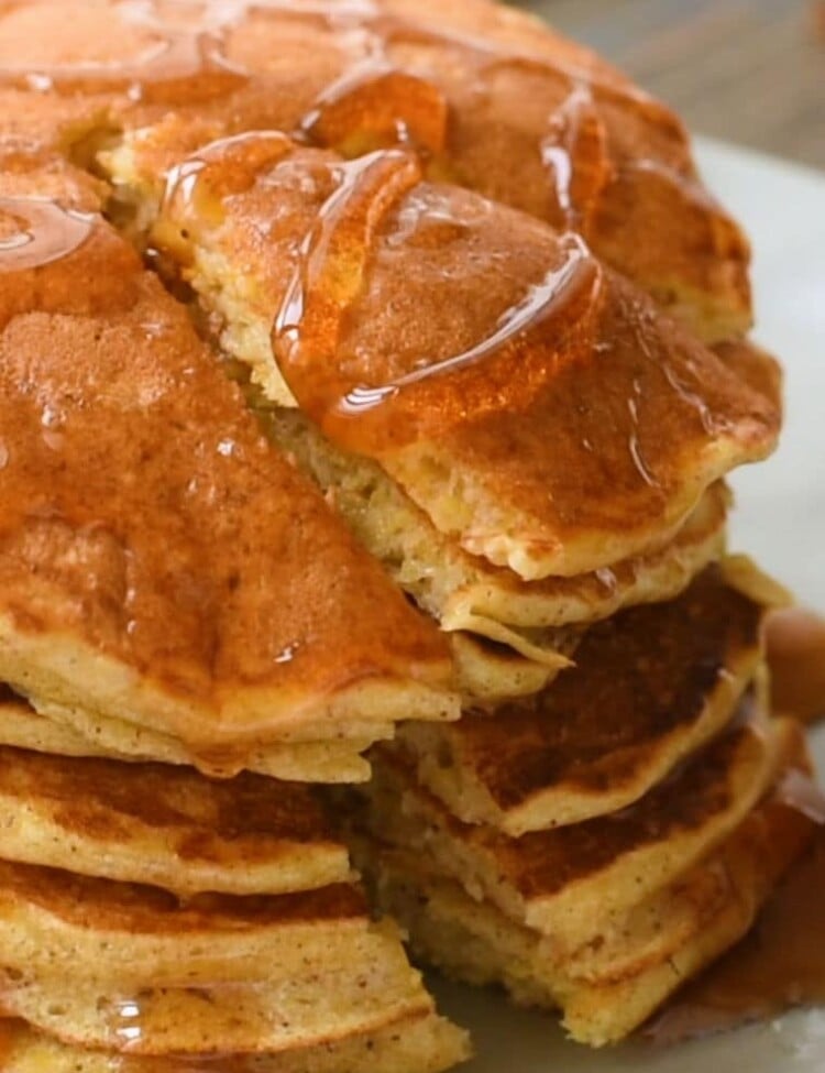 Pumpkin Pancakes with maple syrup