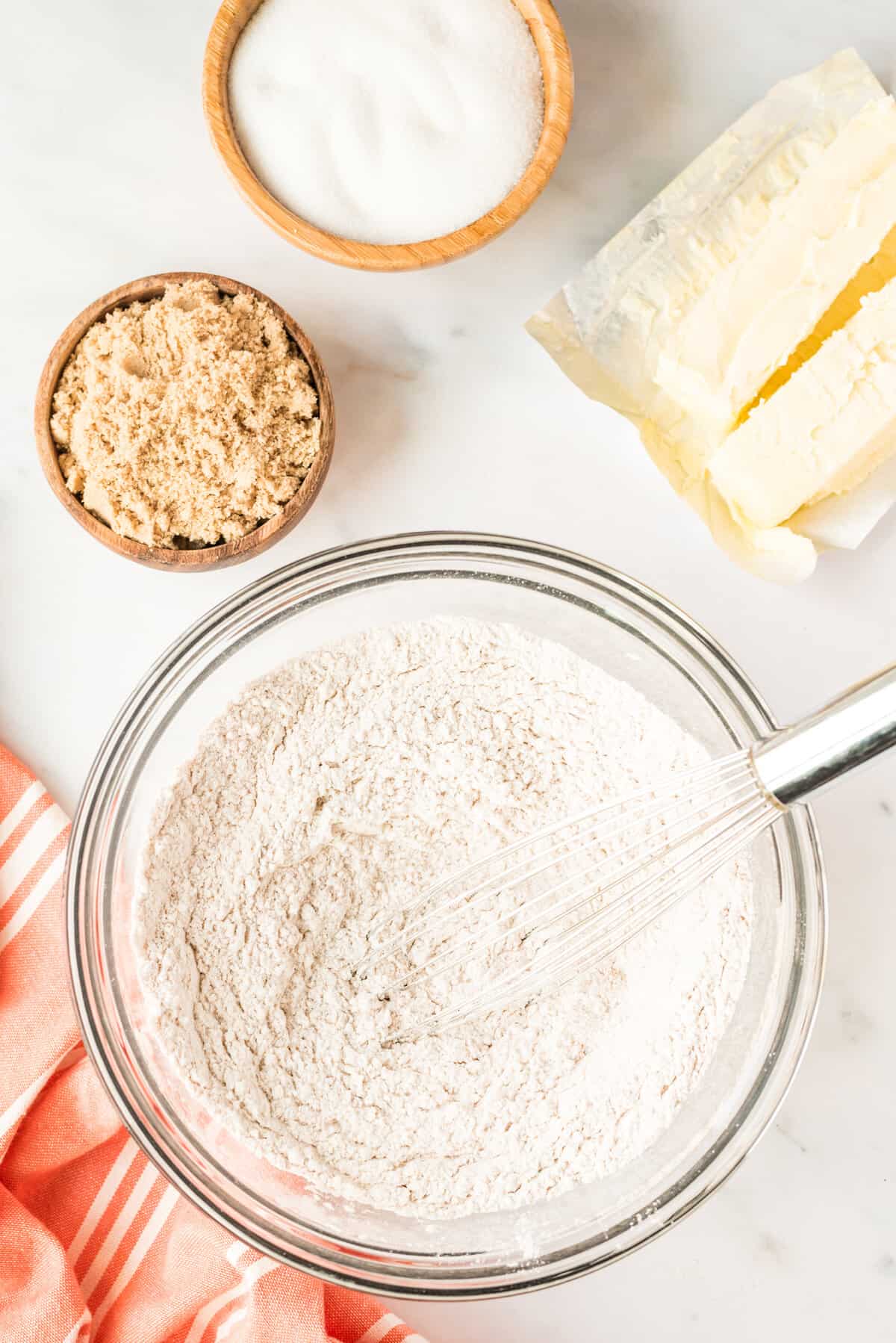 Sifted dry ingredients for pumpkin cookies